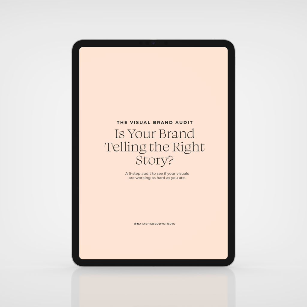 An Ipad showing the visual brand audit guide for small businesses