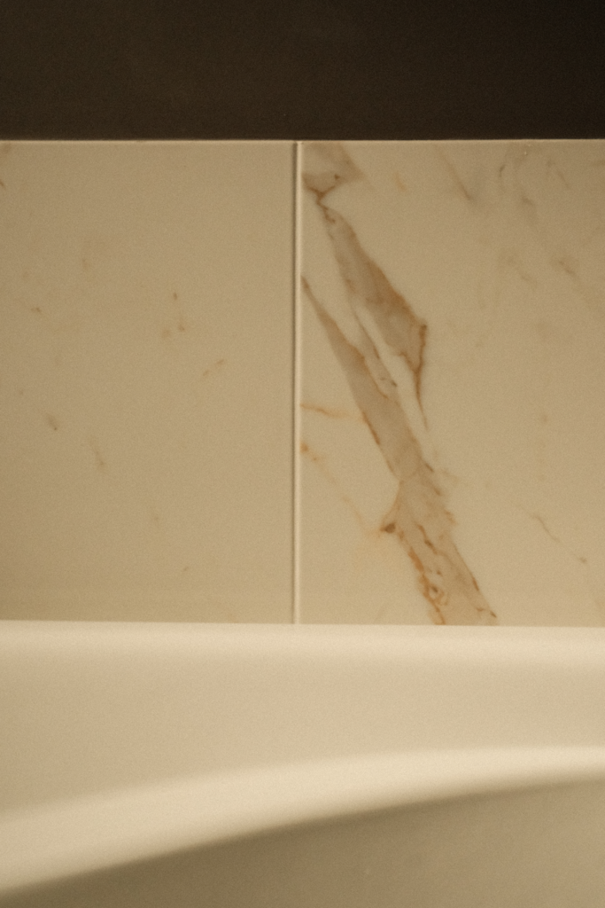 High-end bathroom tile and renovation detail photography in Ottawa by Natasha Reddy Studio